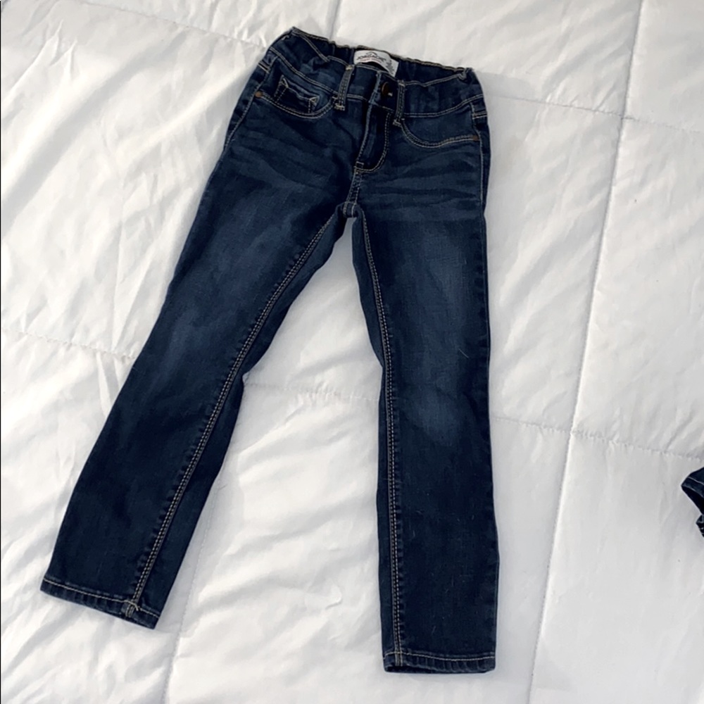Girls dark slim leg jean real denim stretch